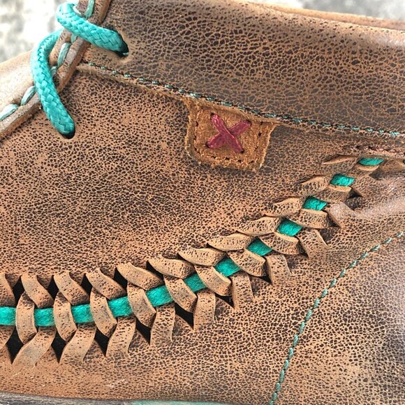 Twisted X Women's Size 9.5M Chukka Driving Moc Brown All Leather Ankle Boots - Picture 9 of 16